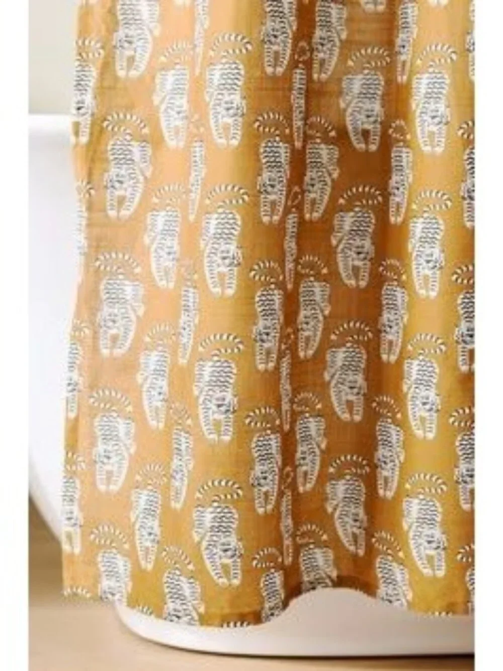 NEW Anthropologie Shower Curtain Cotton Printed Tiger Whimsical Novelty